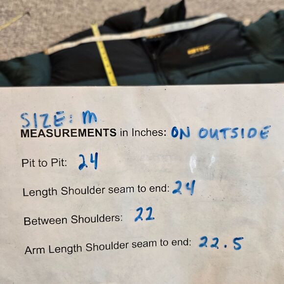 Vintage Eddie Bauer Ebtek Goose Down Puffer Coat Mens M Jacket Green Black 90s - Picture 4 of 12